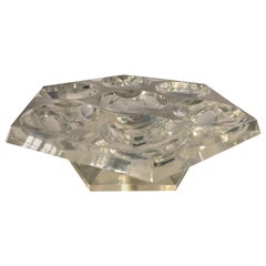 Klobige Mitte des Jahrhunderts Modern Lucite Lazy Susan Mittelstück