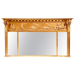 Miroir à trumeau victorien en bois doré, Aurora conduisant le char d'Apollo, vers 1870
