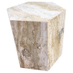 Travertine Hexagon Side Table