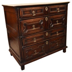 Elegant Late 17th Century Oak Carved Chest of Drawers