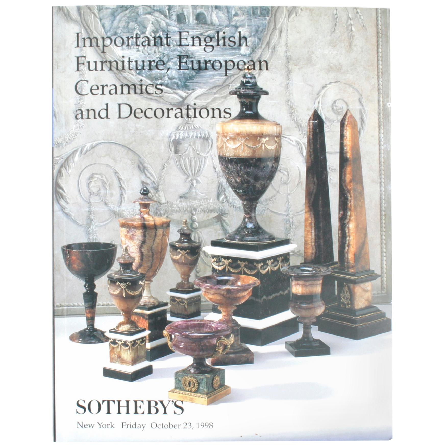 Sotheby's; Important English Furniture, European Ceramics and Decorations