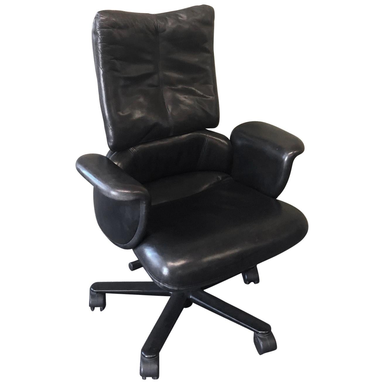 Executive High Back Leather Office Chair by Geoff Hollington for Herman Miller