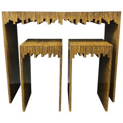 Modern Console Table and Two Drink Tables/ Stools