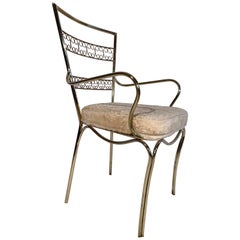 Italian Single Brass Petite Side Chair