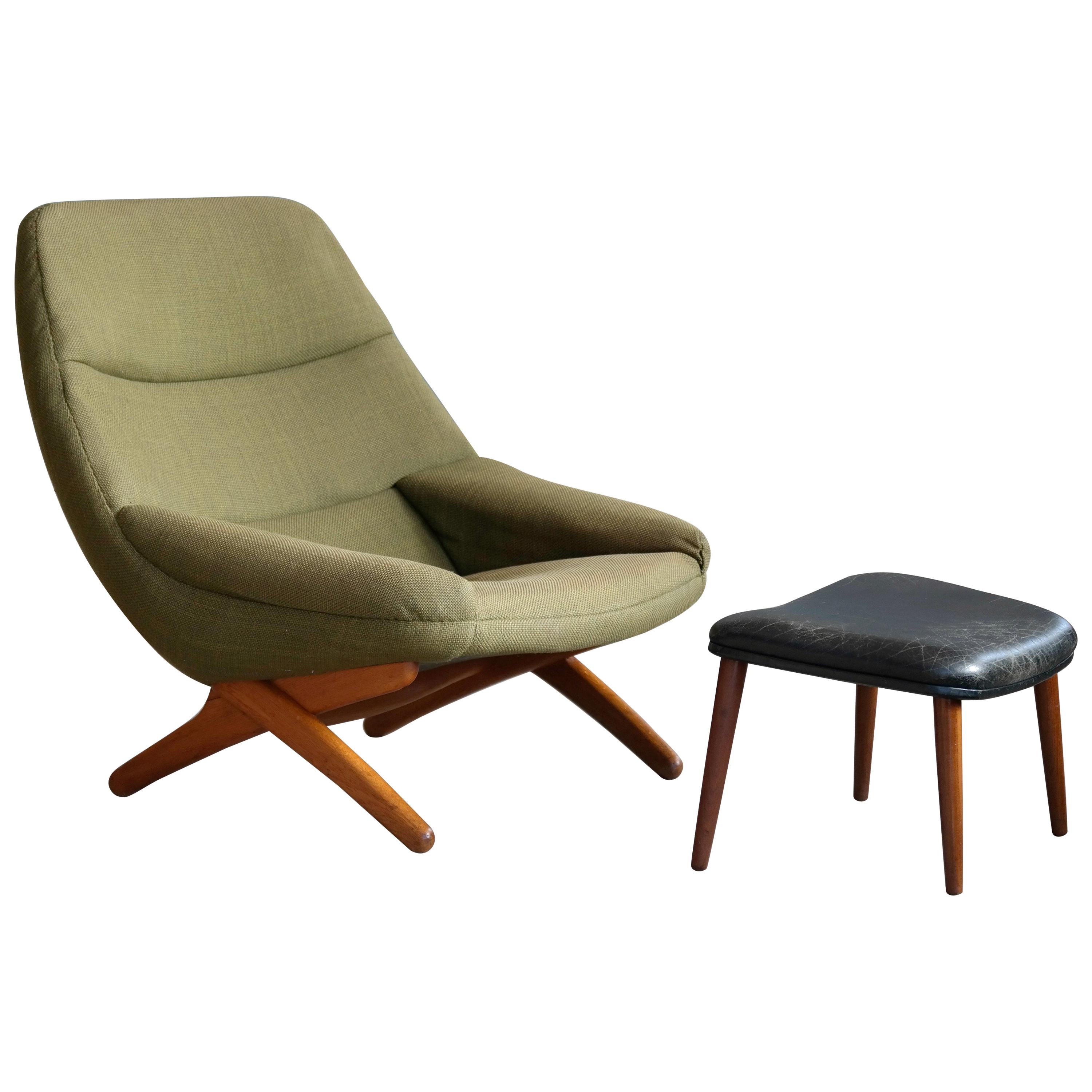 Modell ML91 Sessel und Ottomane von Illum Wikkelsø für Mikael Laursen:: 1960er Jahre