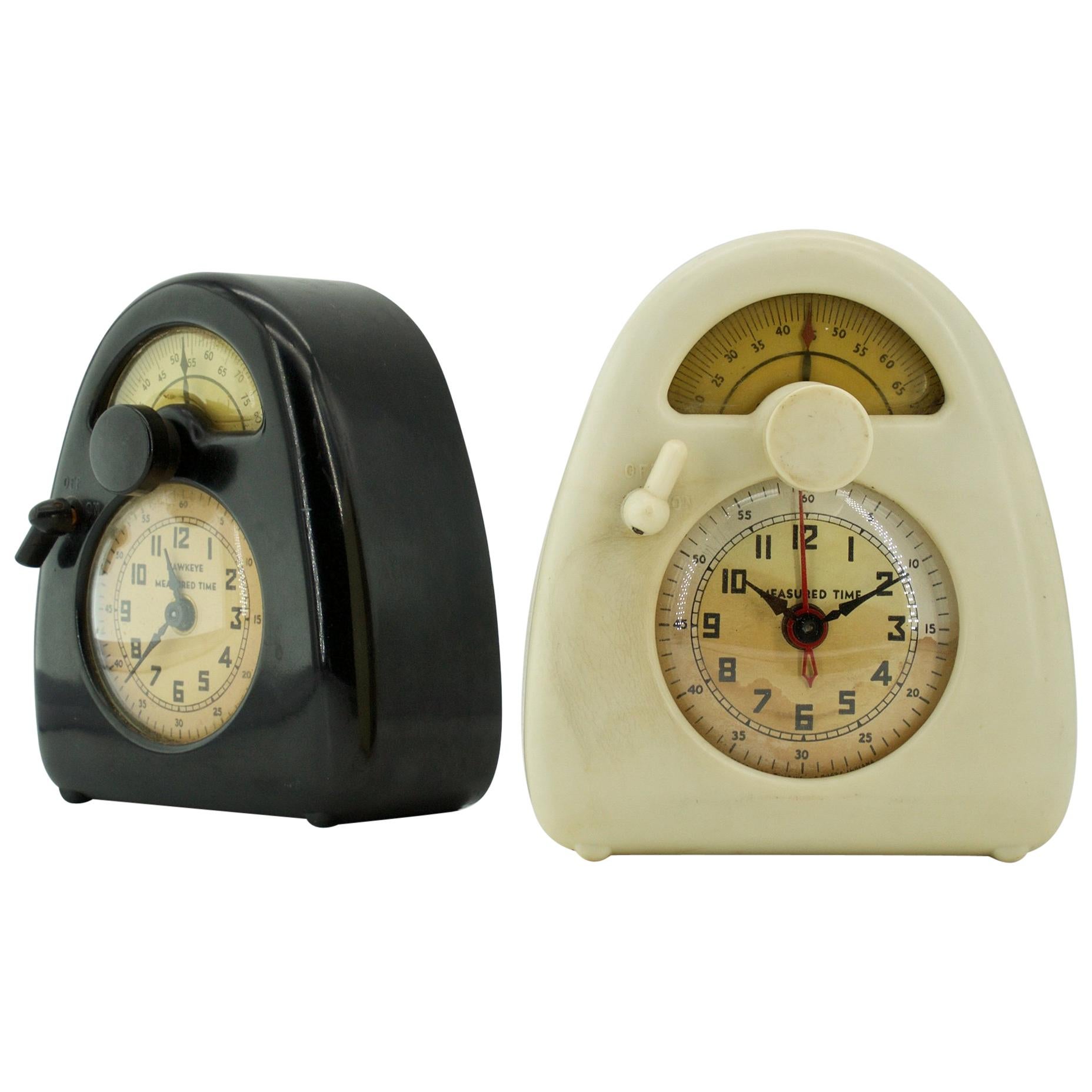 1940s Isamu Noguchi Black+White Train Clock Modernist Japanese Industrial Design For Sale