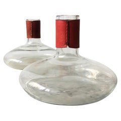 Carl Auböck Decanter Pair, Leather Glass, Austria, 1950s