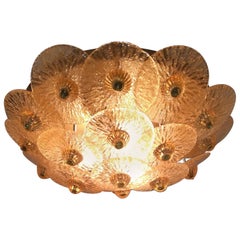 Vintage Golden Crystal Ceiling Light, Small Model