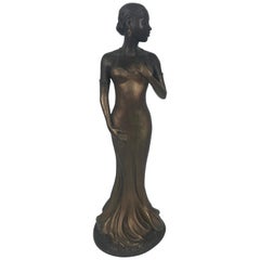 Art Deco Style Sculpture, Ecila 'Jazz Singer' Elegant Female