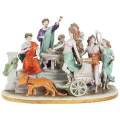 Porcelain Group Representing a Performing Scene From Roman Comedians