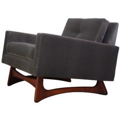 Adrian Pearsall for Craft Associates Lounge Chair in Walnut and Velvet