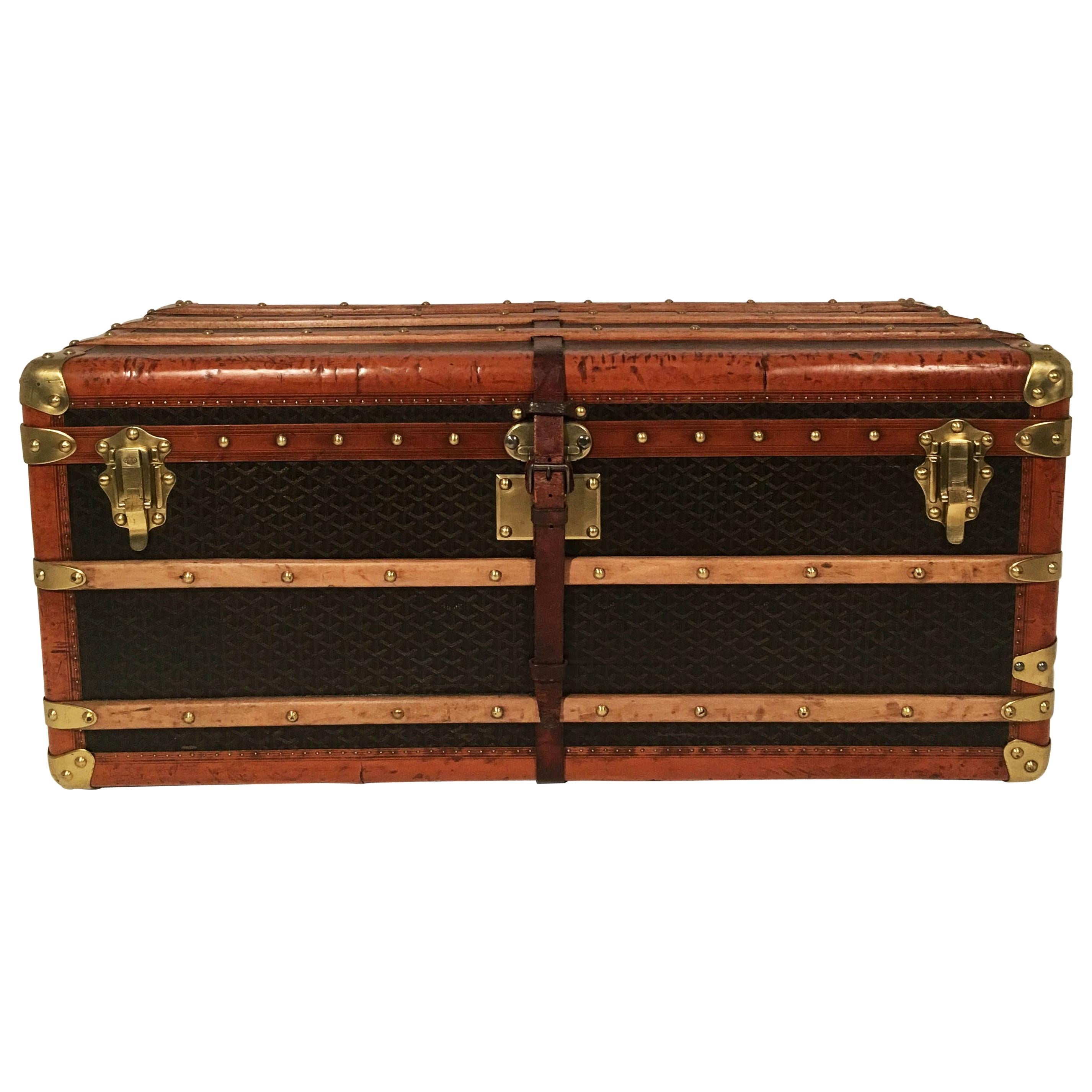 Goyard Steamer Trunk from the Princely House of Thurn and Taxis For Sale