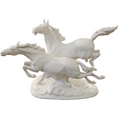 Vintage German Porcelain Blanc de Chine Horses