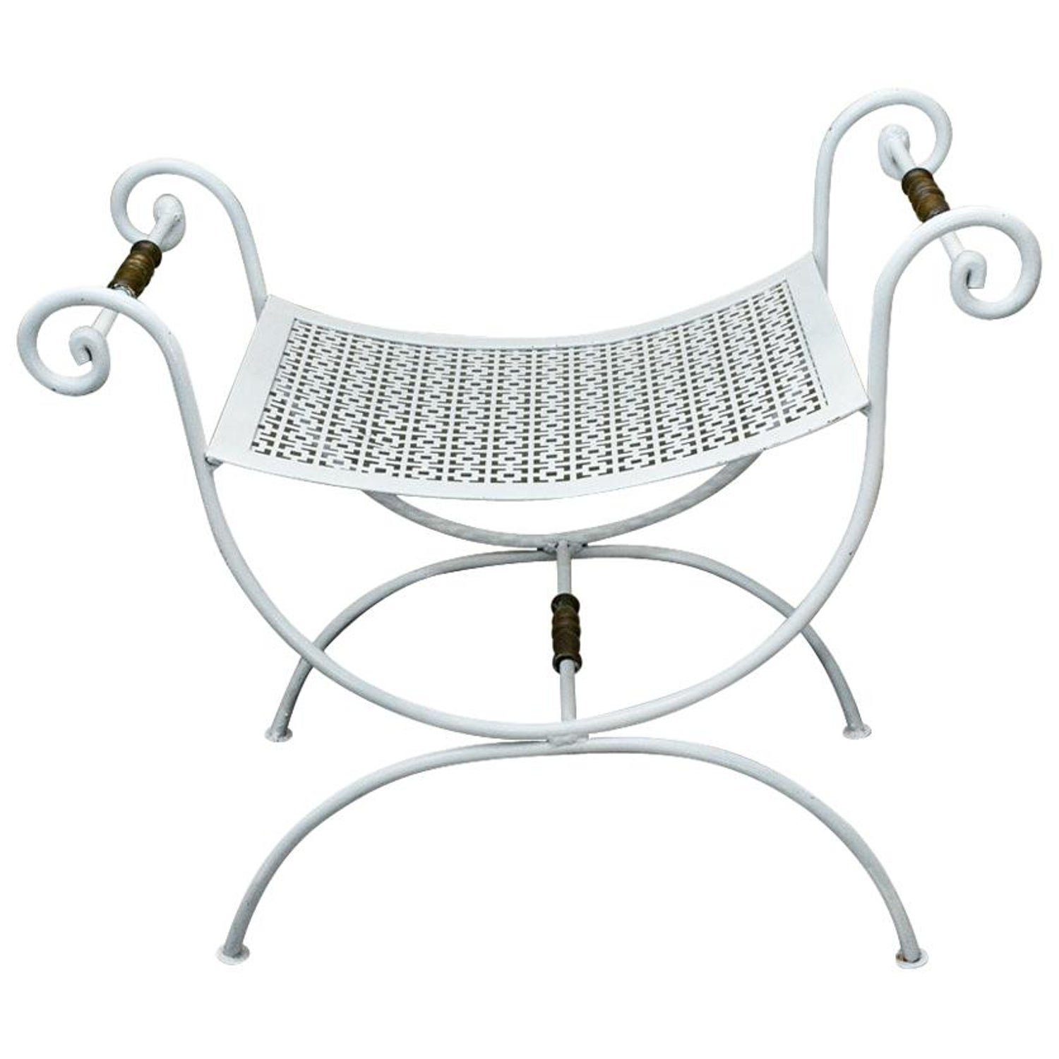 Wrought Iron Vanity Stool Or Bench, Wrought Iron Vanity Chair