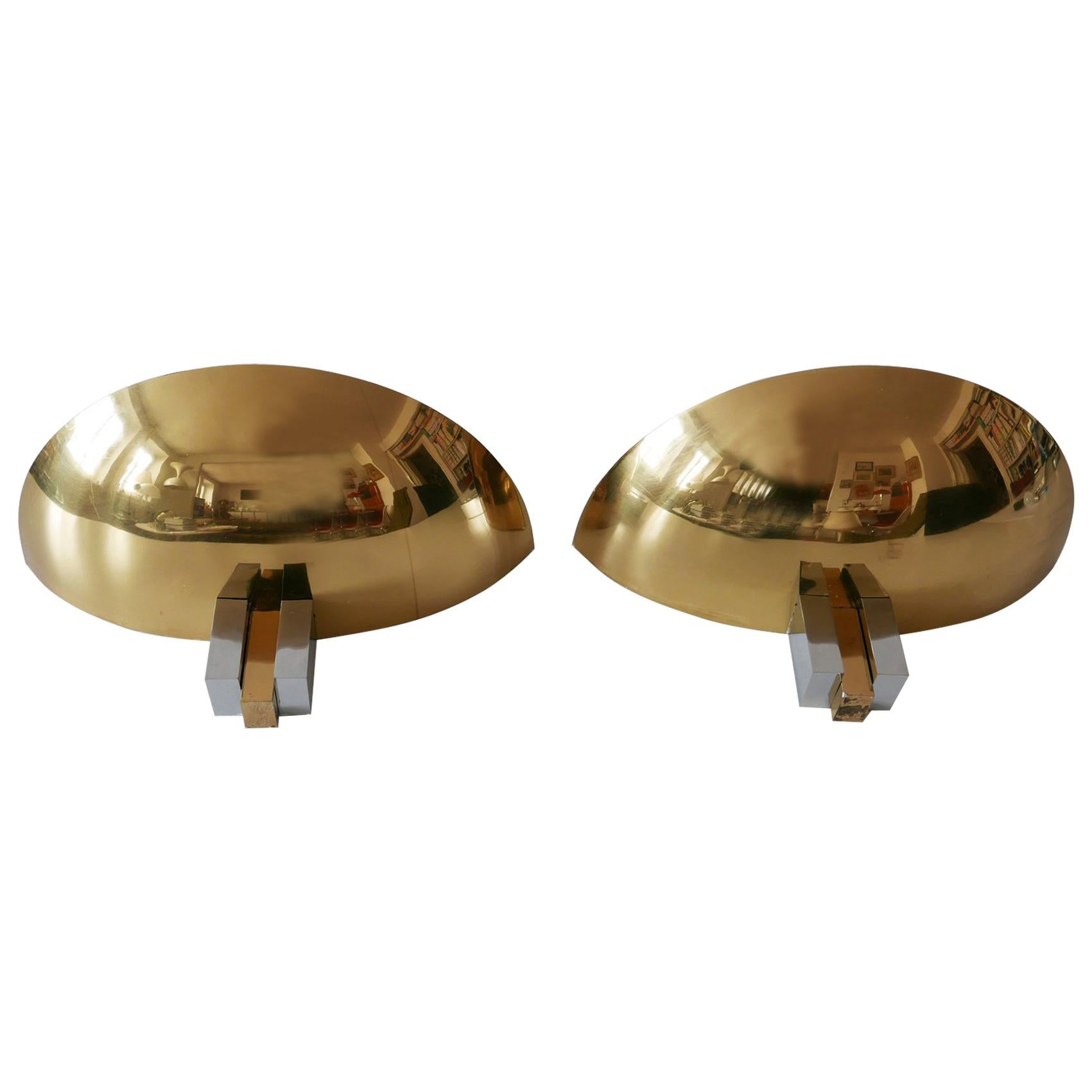 Set of Two Midcentury Brass Wall Lamps or Sconces by Art-Line, 1980s, Germany