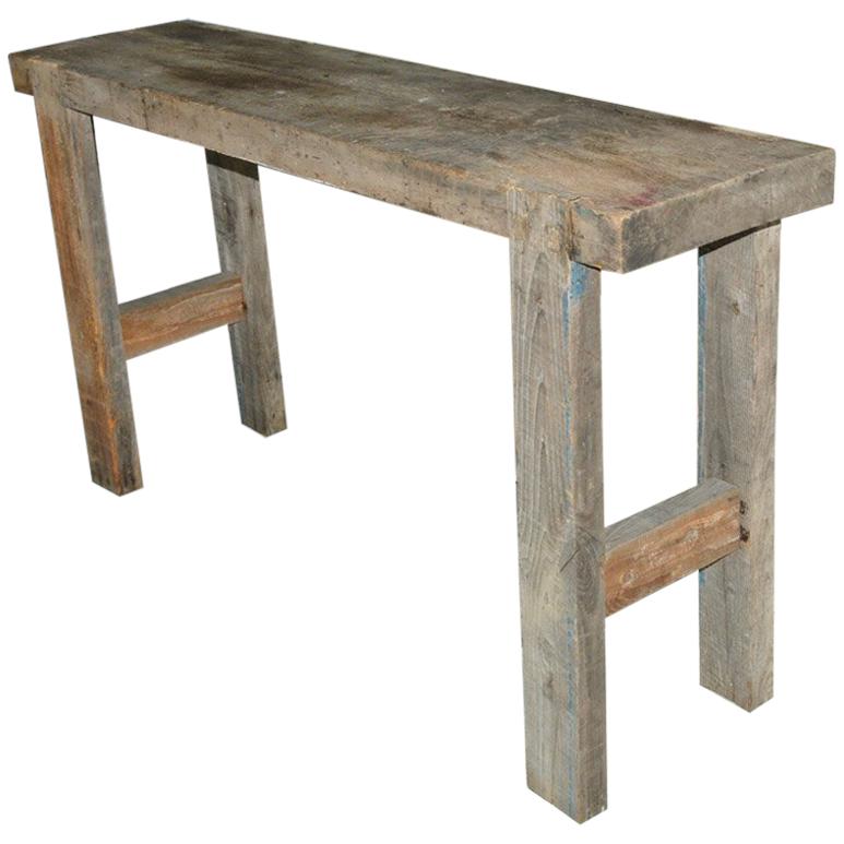 French Workbench Console Table