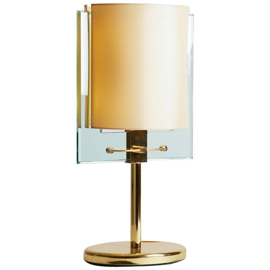 1990's Italy Nathalie Grenon for Fontana Arte Brass and Glass Table Lamp