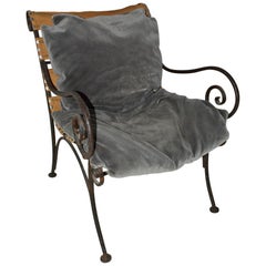 Charming Metal Patio Lounging Armchair