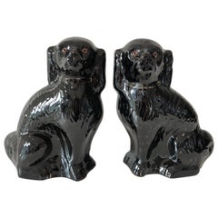 Pair of Black Staffordshire Spaniels