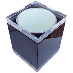 Aldo Tura for Ice Bucket in Wood and Lucite Covered in Goatskin, Italy 1970s