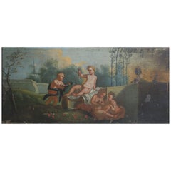 Antique Italian Putti Oil Painting, circa 1940