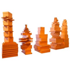 Collection of 88 Vintage Stacked Hermes Boxes