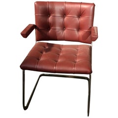 de Sede Classic Set of Three Haussmann RH 305 Red Leather Cantilever Armchairs