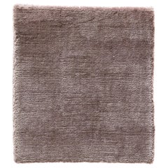 Tapis moderne de couleur rose pâle fabriqué en soie de bambou, tissé à la main, touché doux