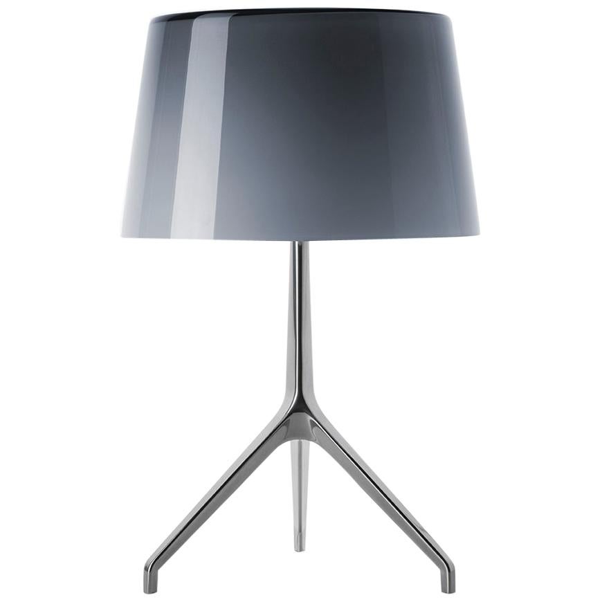 Foscarini Lumiere Extra Small Table Lamp in Grey & Aluminum by Rodolfo Dordoni For Sale