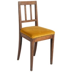 Antique Solid Walnut Upholstered Chair, Italy, Early 1800