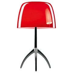 Foscarini Lumiere Large Table Lamp in Cherry Red and Black Chrome