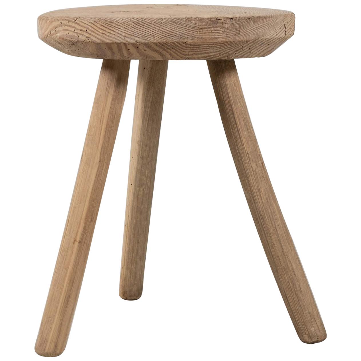 Primitive Spruce Stool, Italy, 1800 For Sale