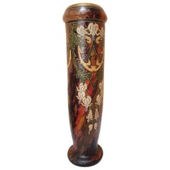 Legras France Art Nouveau Glass Coloured Arabian Tulip Form Vase Signed, 1890s