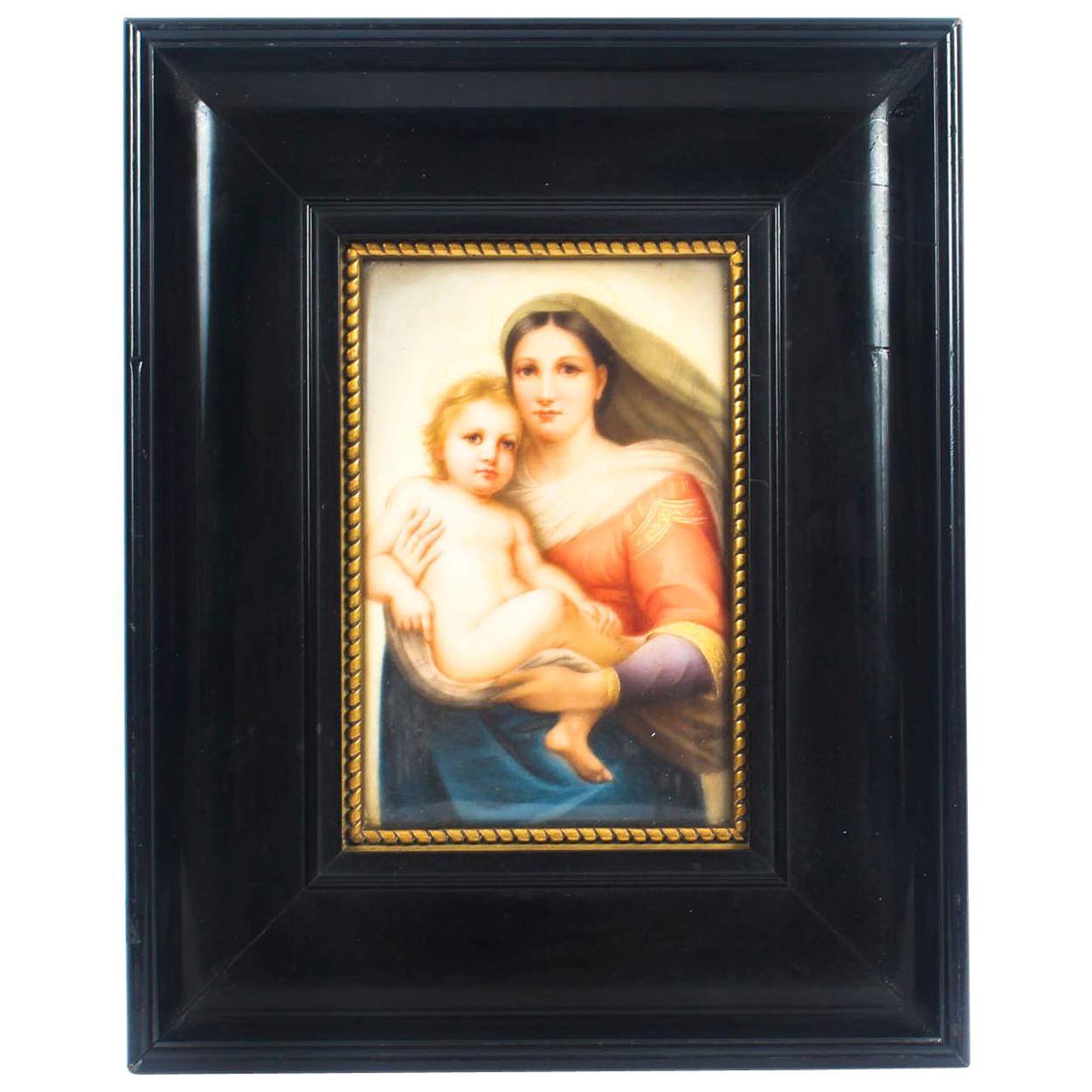Antique Berlin KPM Plaque of Madonna and Child 19th Century at 1stDibs