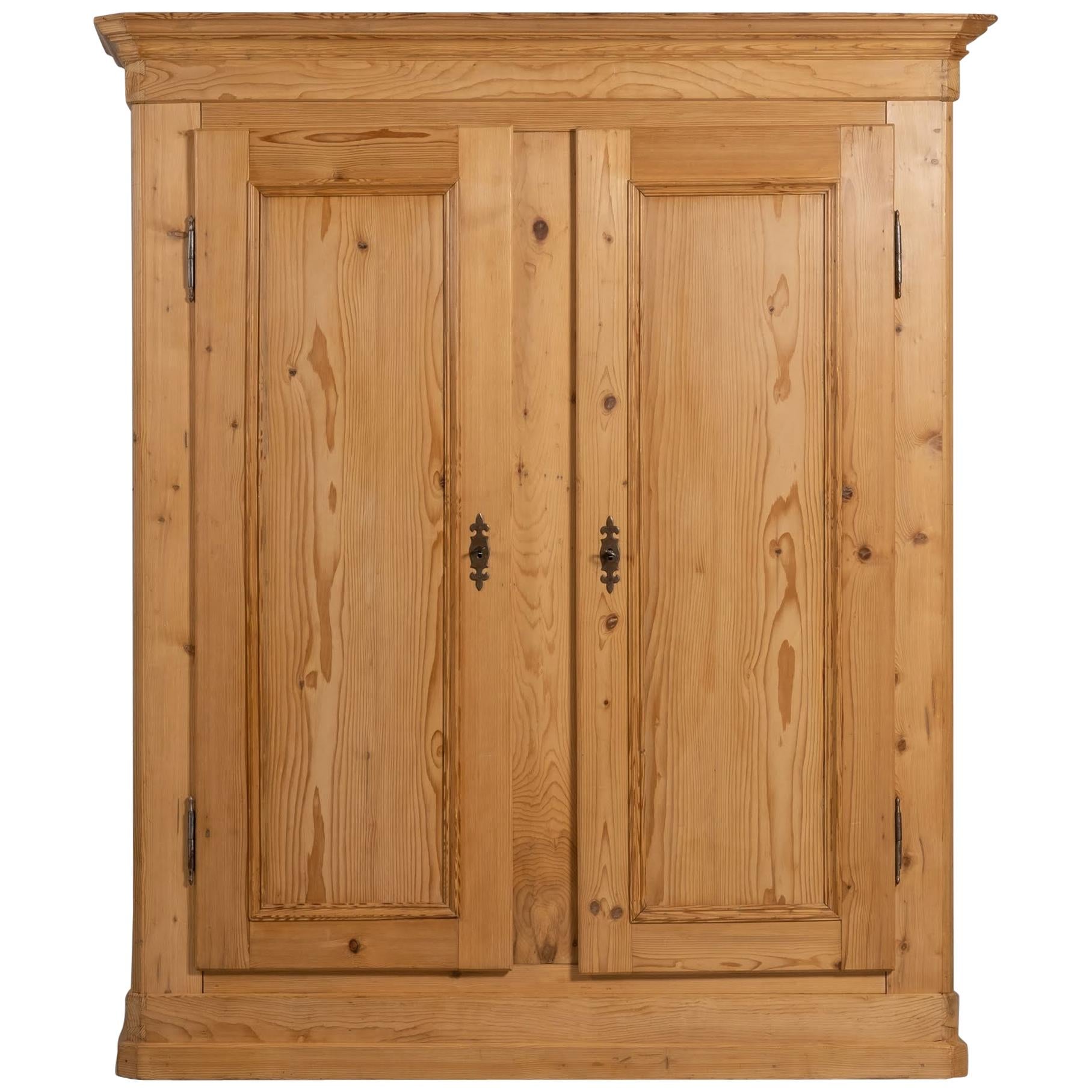 Solid Spruce Wardrobe, Engadine, Late 1800 For Sale