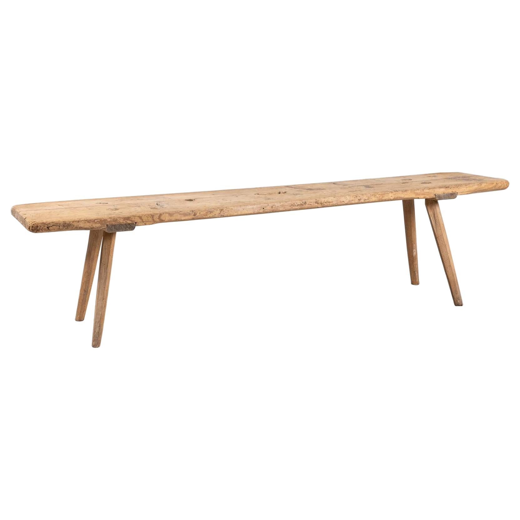Primitive Solid Spruce Bench, Italy, circa 1700 For Sale