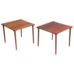 Two Danish Modern Solid Teak 1960s Square Side Table by Hvidt & Mølgaard-Nielsen