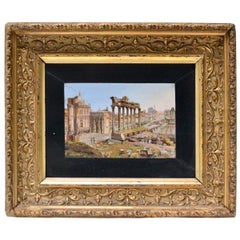 Italian Grand Tour Mosaic Souvenir of Forum Romanum, 19th Century