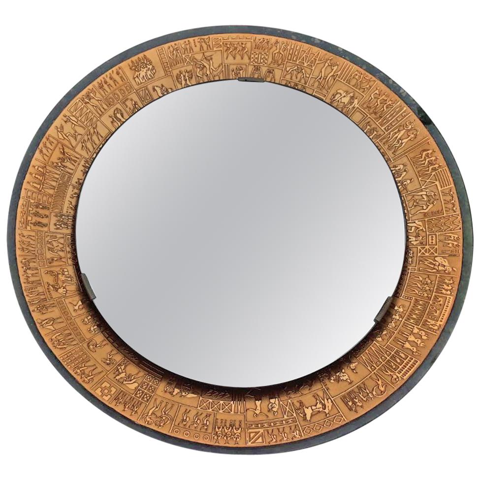 Furgieri Gold-Plated Mirror from Italy, 1960s For Sale