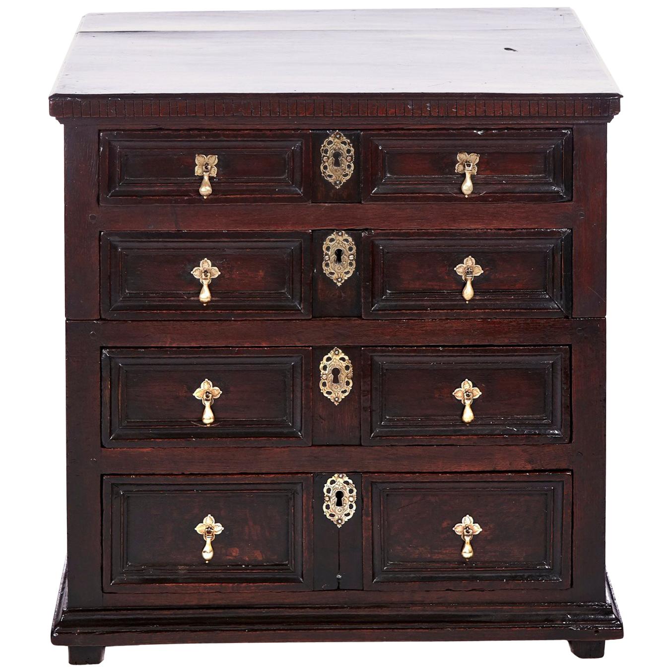 18th Century Antique Jacobean Oak Chest of Drawers For Sale