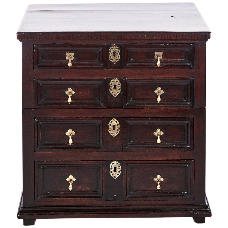 18th Century Antique Jacobean Oak Chest Of Drawers For Sale At 1stdibs