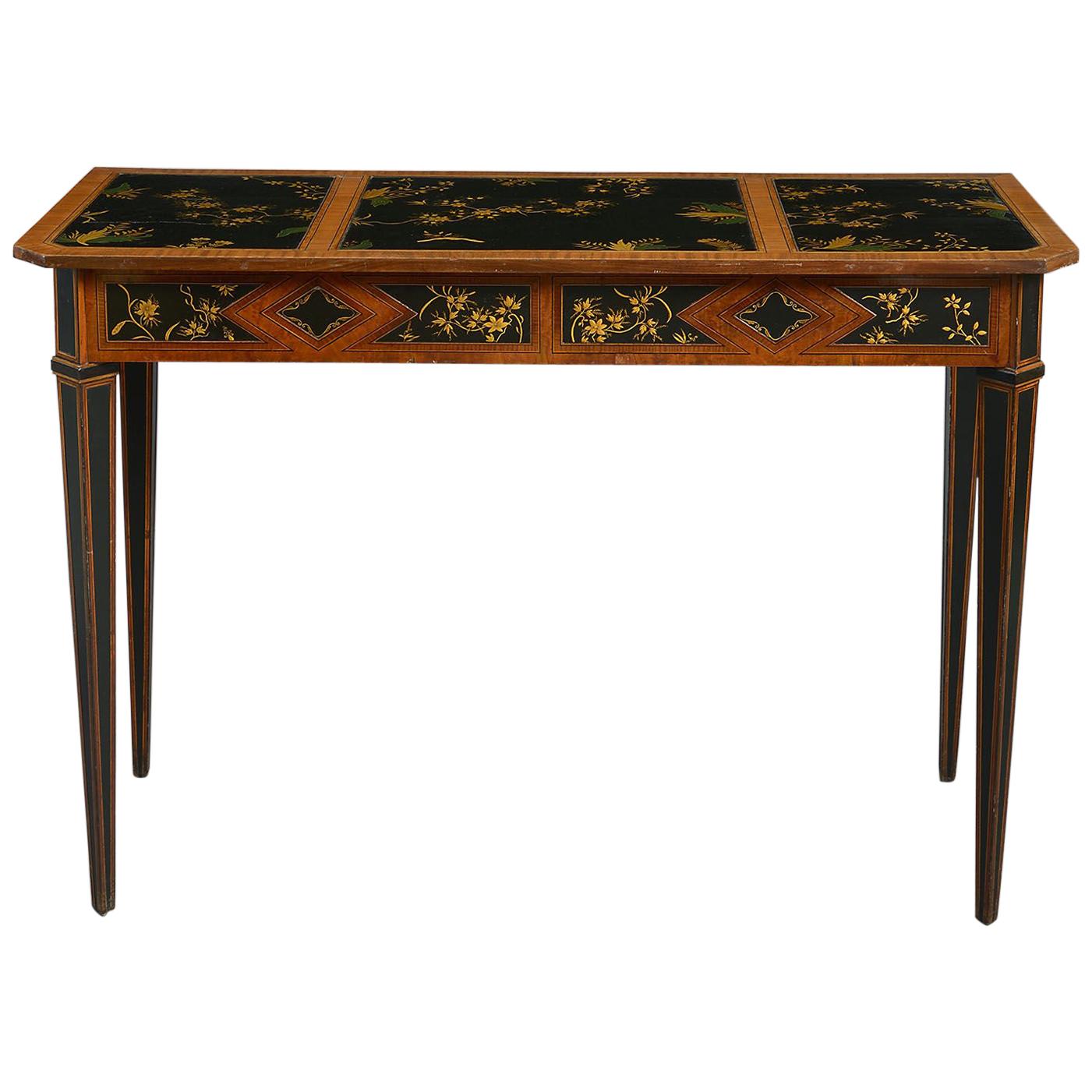 18th Century Satinwood Side Table Inset with Lacquer Panels