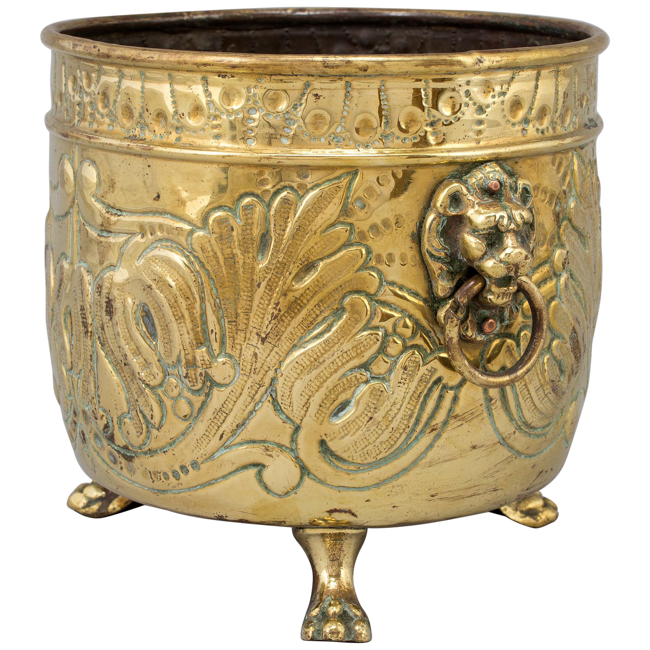 Brass Flower Pot, 19th Century, France For Sale