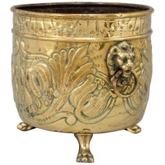 Antique Brass Flower Pot, 19th Century, France