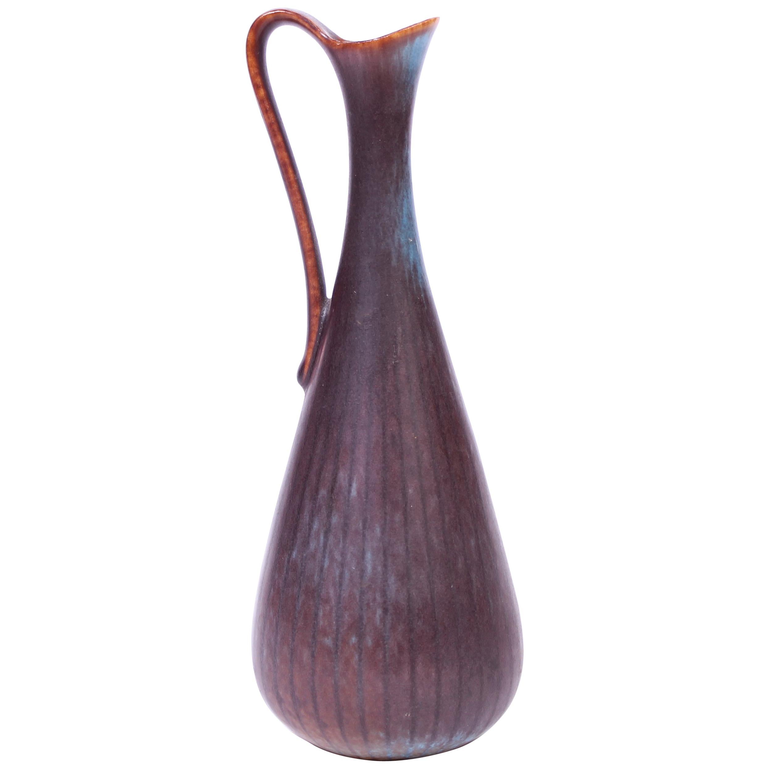 Midcentury Ceramic Vase with Handle by Gunnar Nylund for Rörstrand For Sale