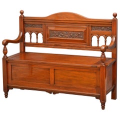 Victorian Walnut Box Settle