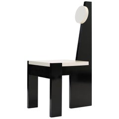 Trés Nouvelle Sculptural Chair in Black Lacquered Wood by Frédéric Pellenq