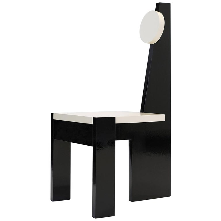 Trés Nouvelle Sculptural Chair in Black Lacquered Wood by Frédéric Pellenq 1