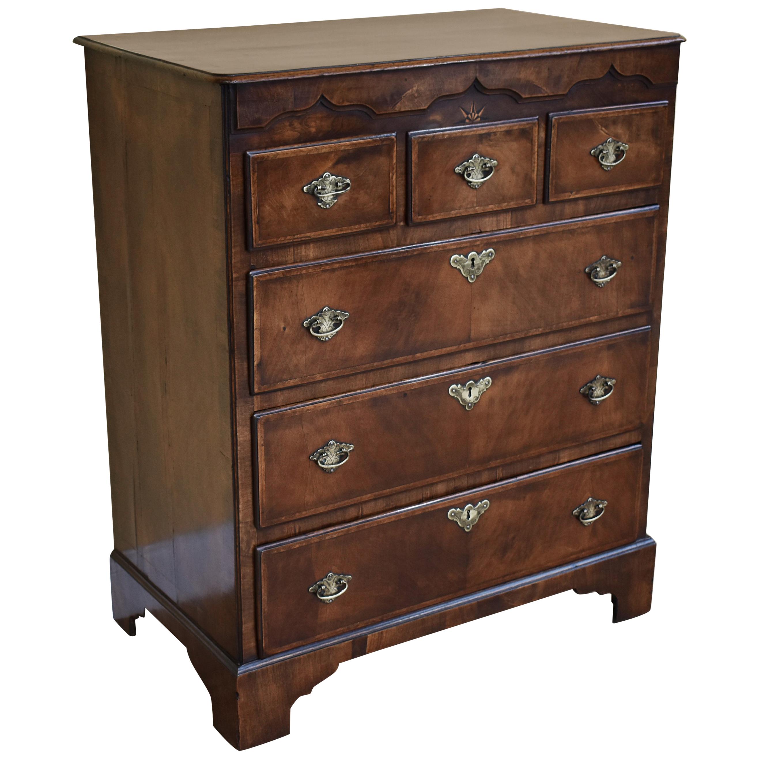 19th Century George III Walnut Chest of Drawers For Sale