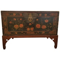 Antique Chinese Trunk on Stand
